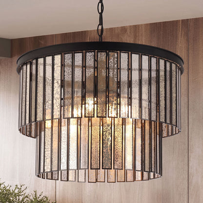 OSTRICA Mother of Pearl Tiered Chandelier