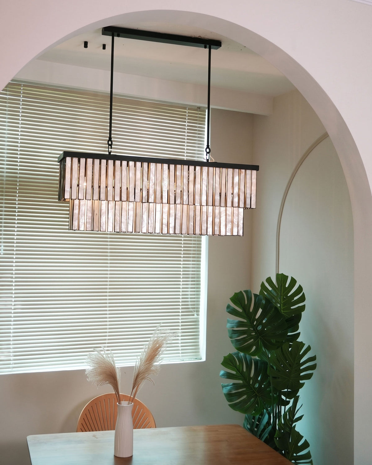 OSTRICA Mother of Pearl Tiered Chandelier