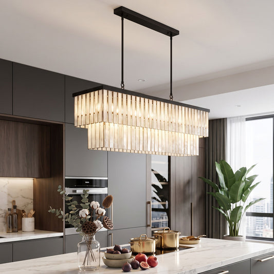 OSTRICA Mother of Pearl Tiered Chandelier