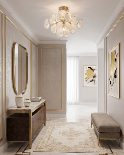 LAMINA Glass Disc Semi-Flush Ceiling Light