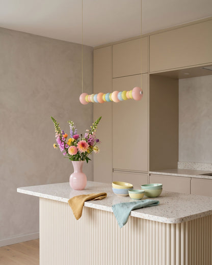 CARAMELLA Pastel Glass Bead Linear Pendant Light