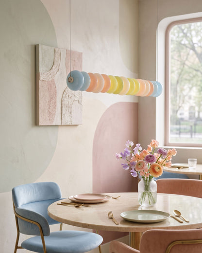 CARAMELLA Pastel Glass Bead Linear Pendant Light