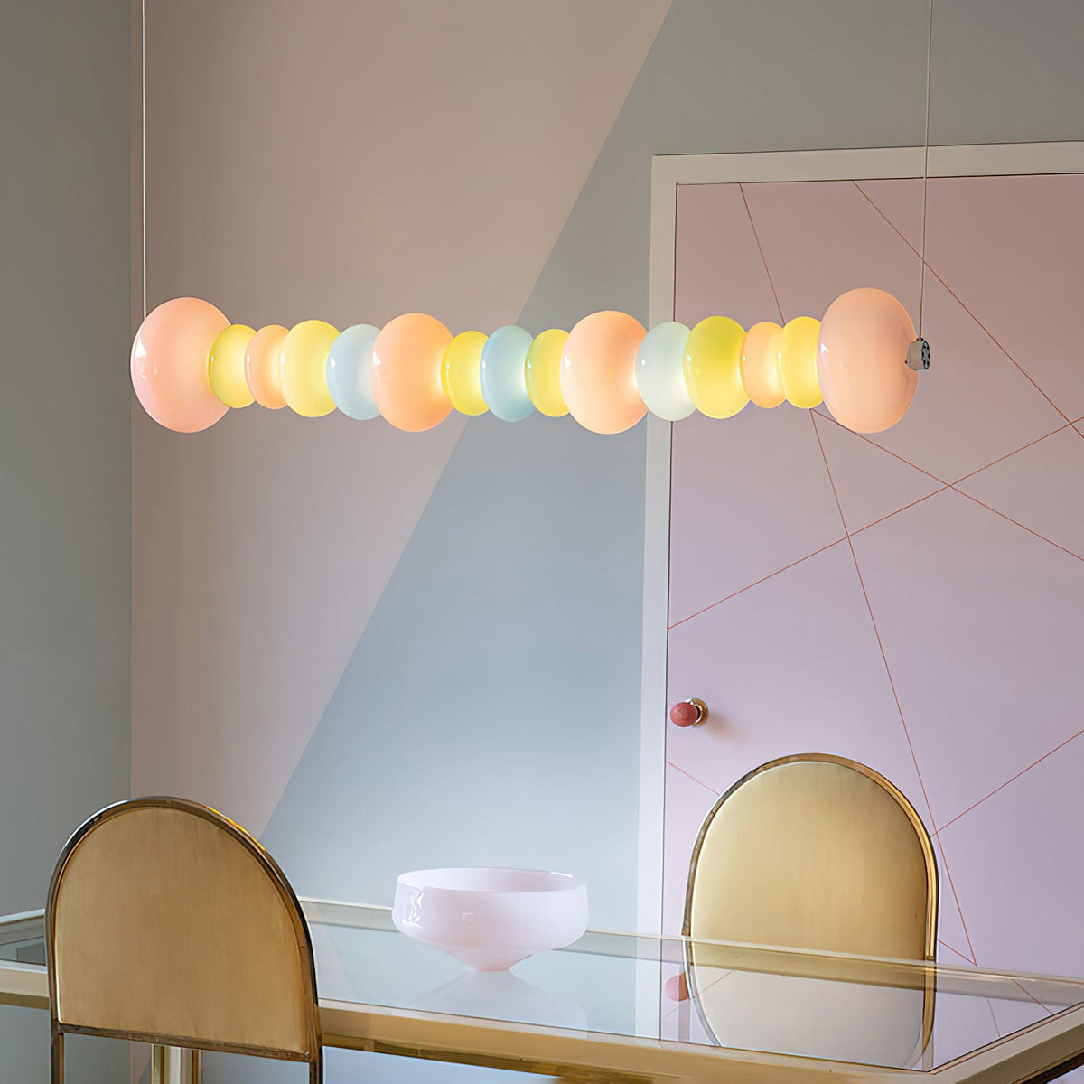 CARAMELLA Pastel Glass Bead Linear Pendant Light