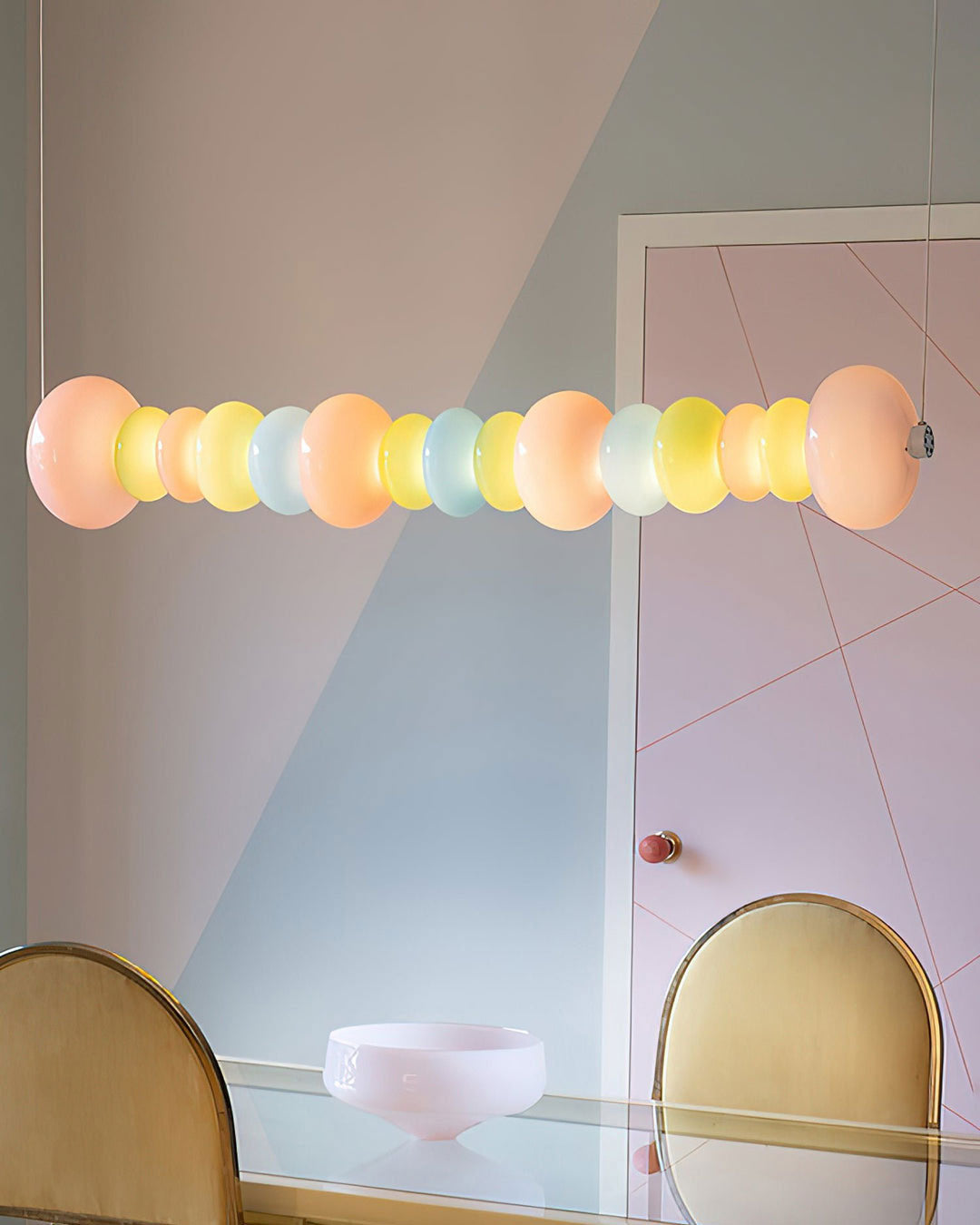 CARAMELLA Pastel Glass Bead Linear Pendant Light