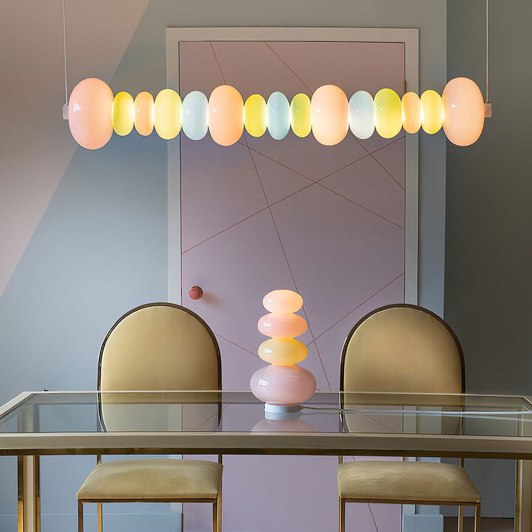 CARAMELLA Pastel Glass Bead Linear Pendant Light