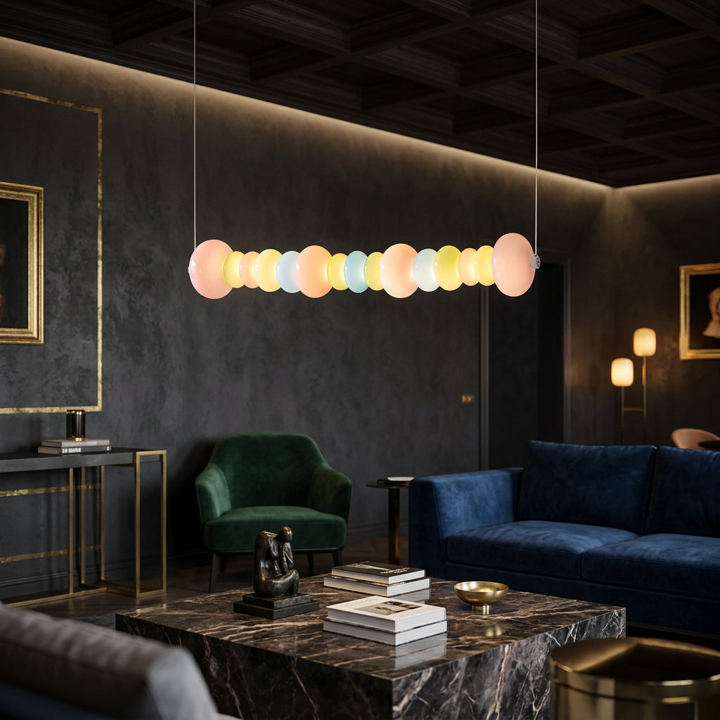 CARAMELLA Pastel Glass Bead Linear Pendant Light