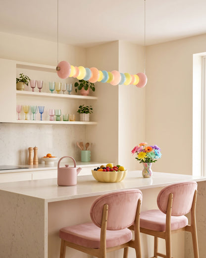 CARAMELLA Pastel Glass Bead Linear Pendant Light