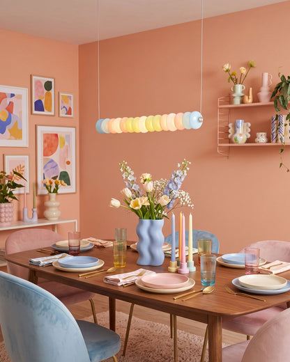 CARAMELLA Pastel Glass Bead Linear Pendant Light