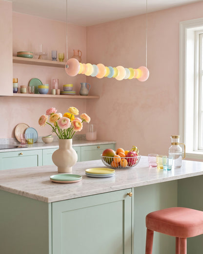 CARAMELLA Pastel Glass Bead Linear Pendant Light