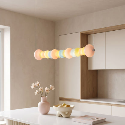 CARAMELLA Pastel Glass Bead Linear Pendant Light