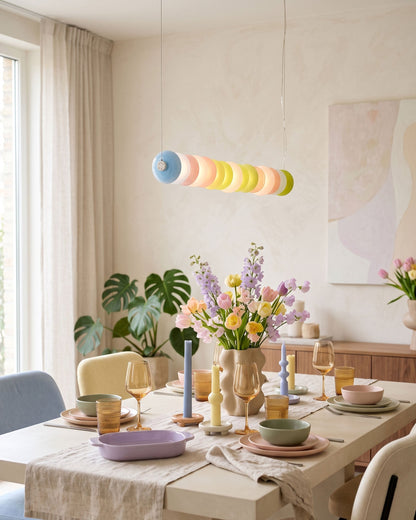 CARAMELLA Pastel Glass Bead Linear Pendant Light