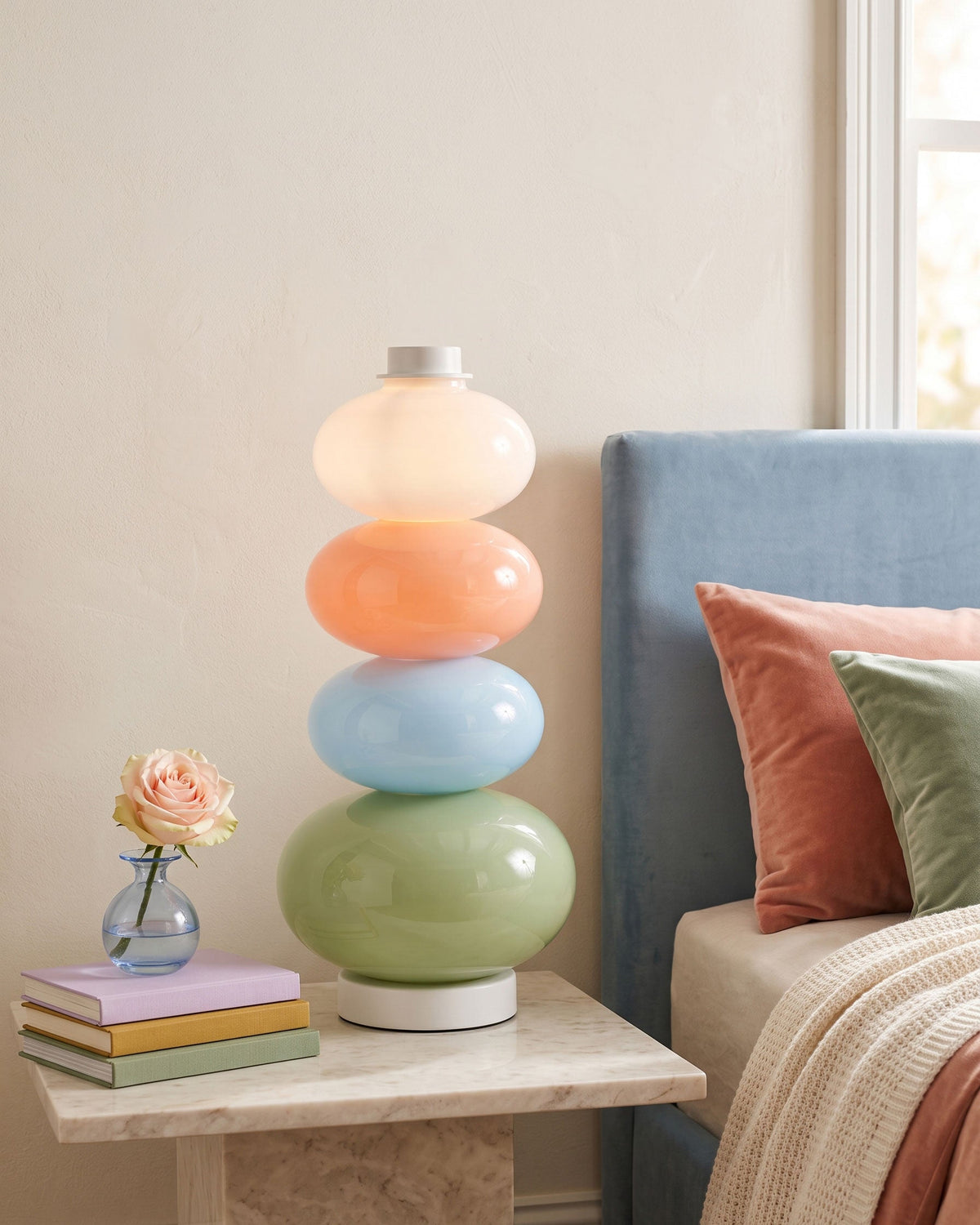 CARAMELLA Stacked Pastel Glass Table Lamp