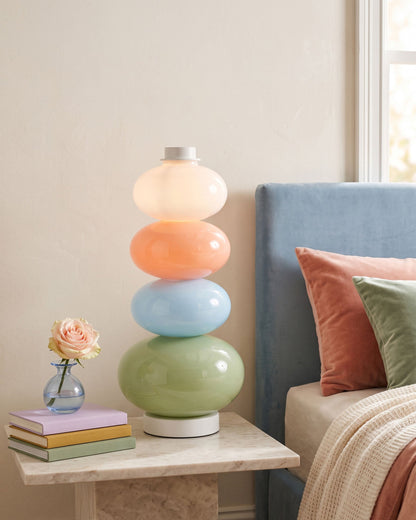 CARAMELLA Stacked Pastel Glass Table Lamp