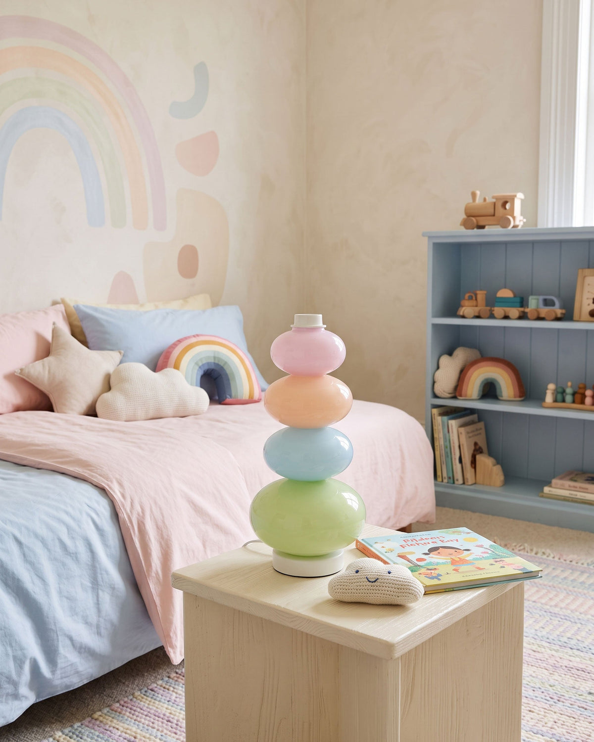 CARAMELLA Stacked Pastel Glass Table Lamp