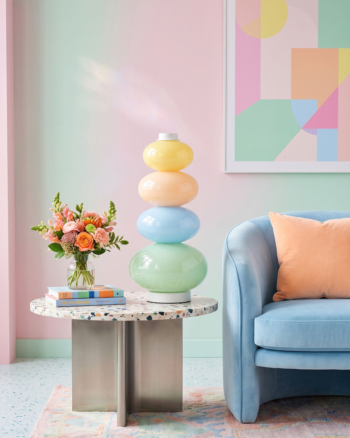 CARAMELLA Stacked Pastel Glass Table Lamp