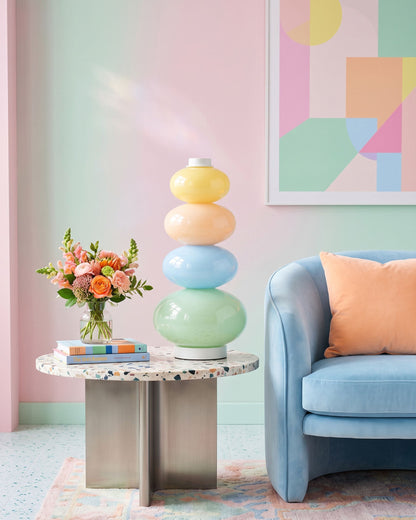 CARAMELLA Stacked Pastel Glass Table Lamp