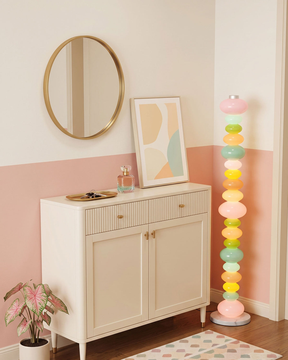 CARAMELLA Stacked Pastel Glass Floor Lamp