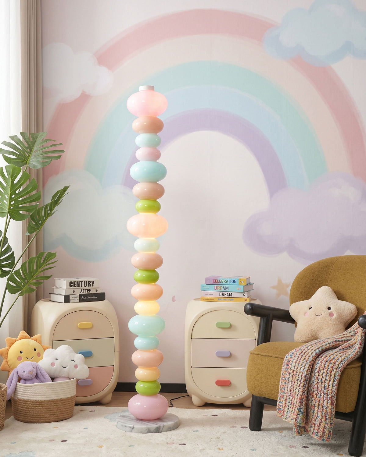 CARAMELLA Stacked Pastel Glass Floor Lamp
