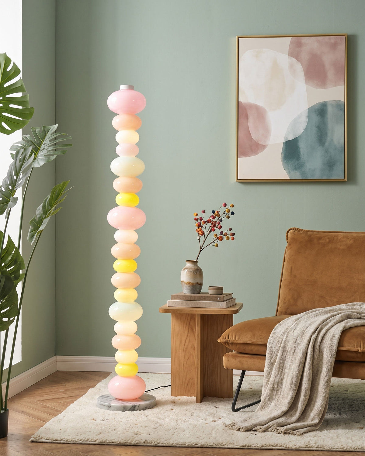 CARAMELLA Stacked Pastel Glass Floor Lamp