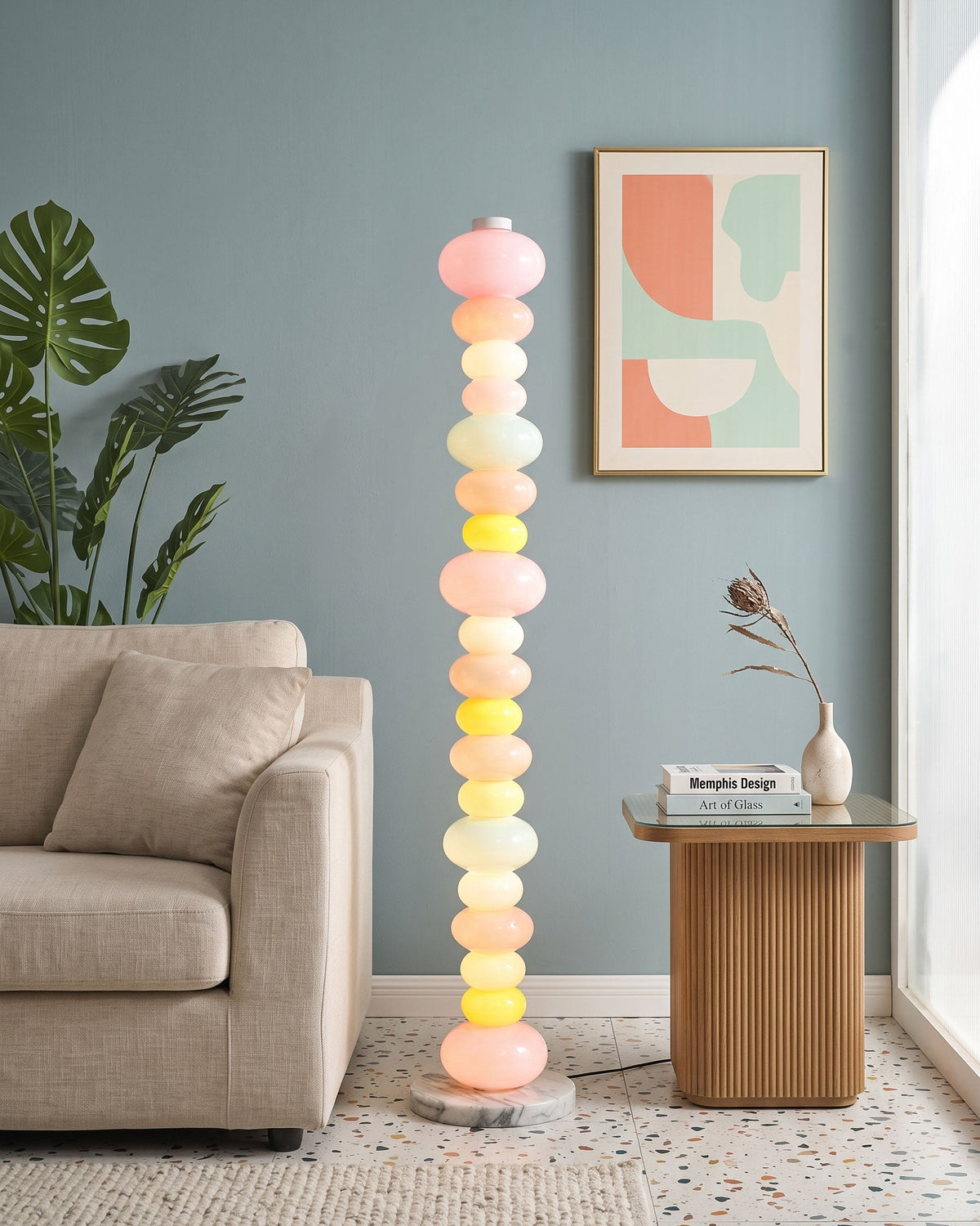 CARAMELLA Stacked Pastel Glass Floor Lamp