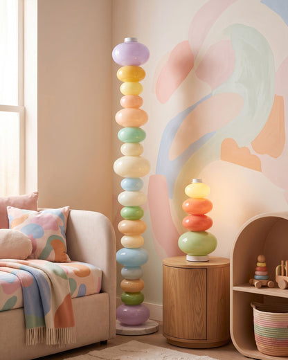 CARAMELLA Stacked Pastel Glass Floor Lamp