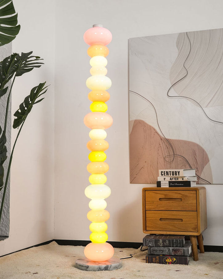 CARAMELLA Stacked Pastel Glass Floor Lamp