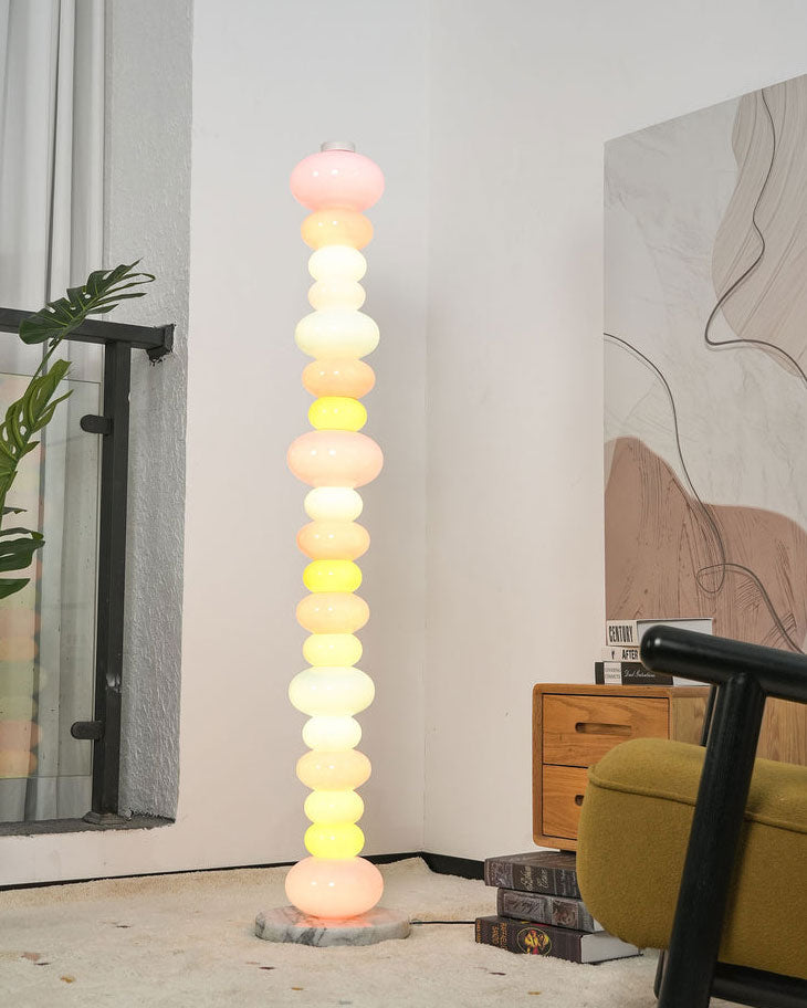 CARAMELLA Stacked Pastel Glass Floor Lamp