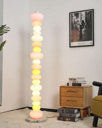 CARAMELLA Stacked Pastel Glass Floor Lamp