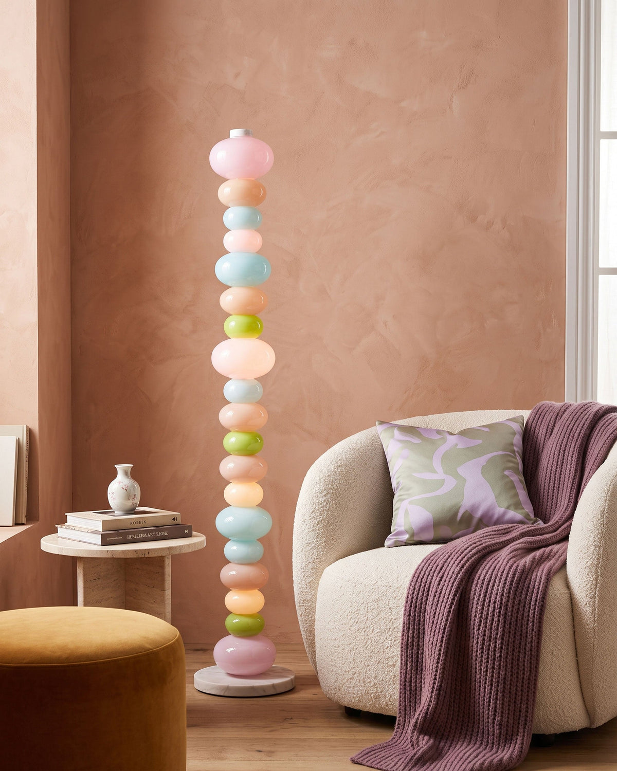 CARAMELLA Stacked Pastel Glass Floor Lamp