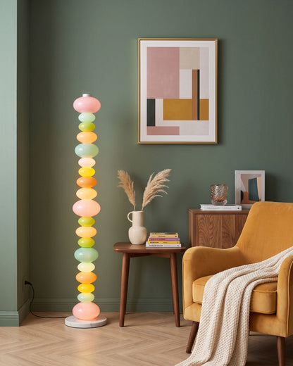 CARAMELLA Stacked Pastel Glass Floor Lamp