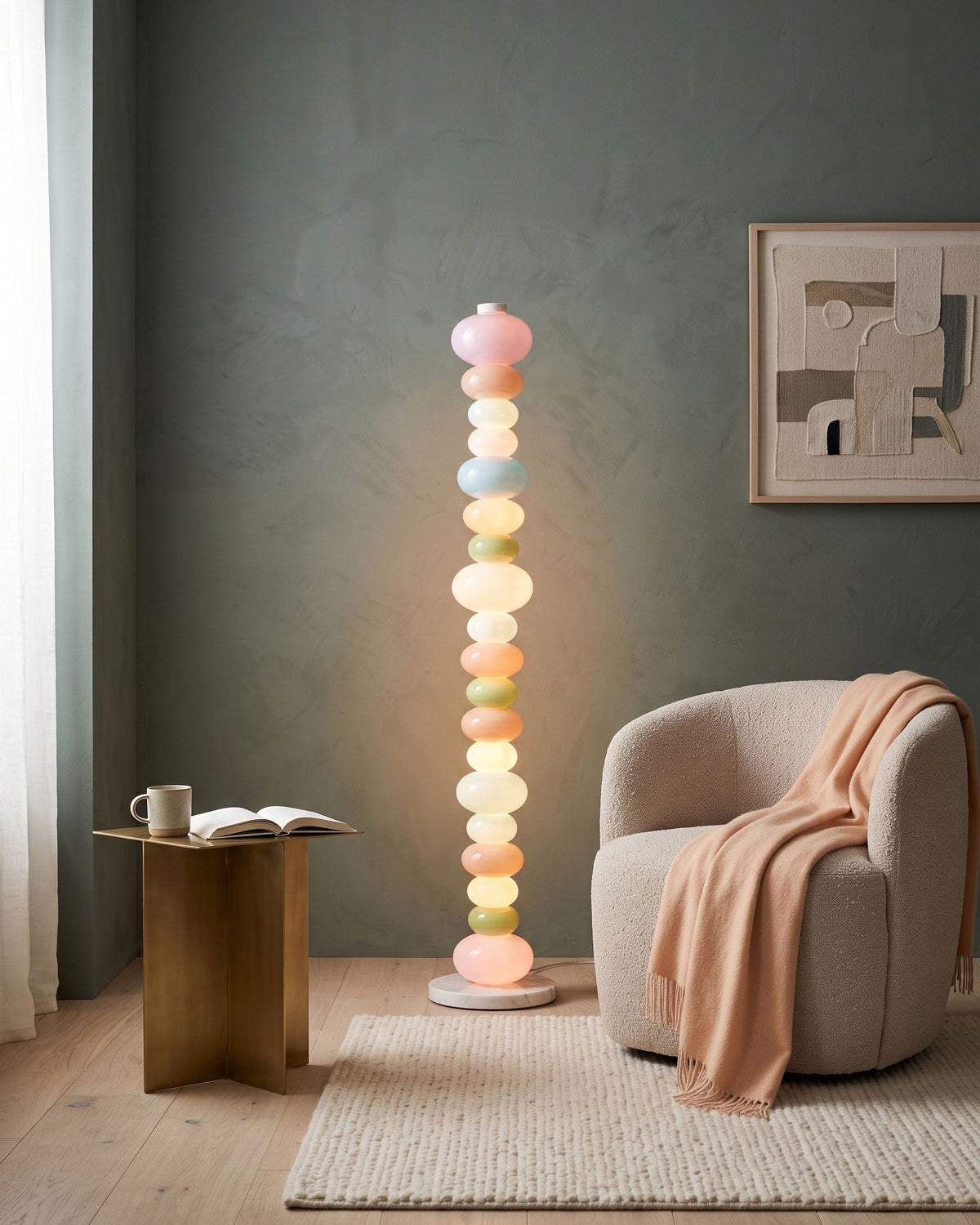CARAMELLA Stacked Pastel Glass Floor Lamp