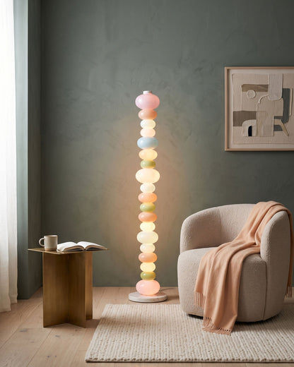 CARAMELLA Stacked Pastel Glass Floor Lamp
