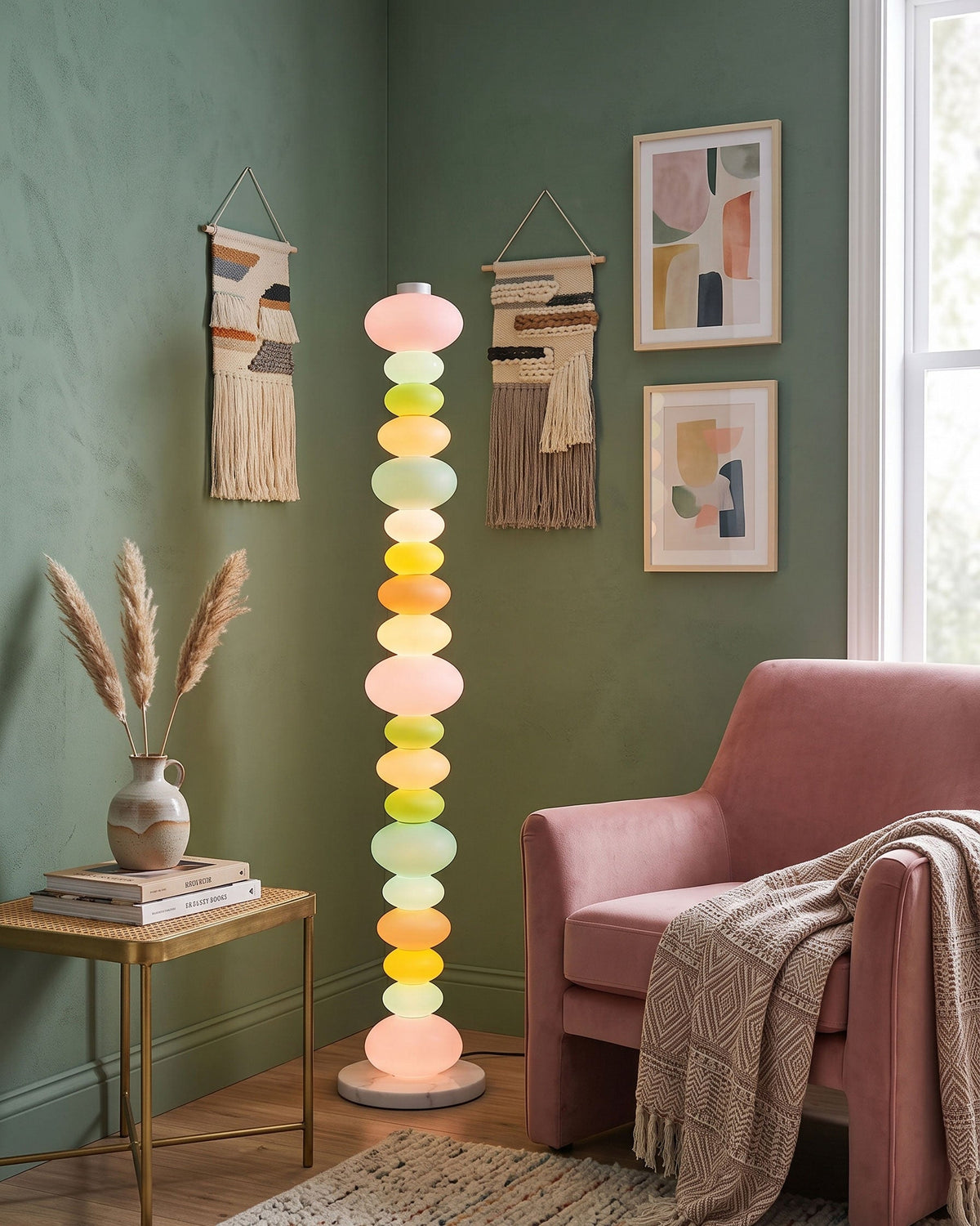 CARAMELLA Stacked Pastel Glass Floor Lamp