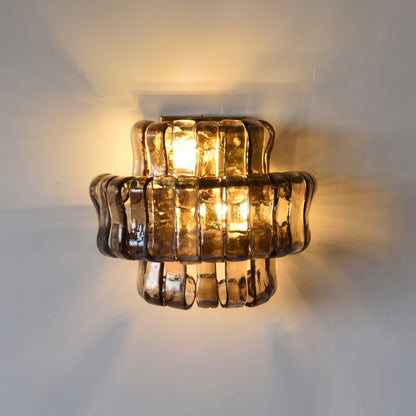 MUSCHIO Rippled Glass Wall Sconce
