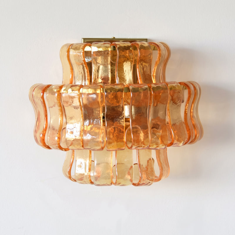 MUSCHIO Rippled Glass Wall Sconce