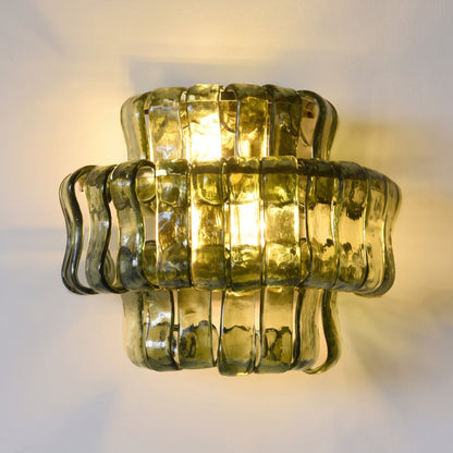 MUSCHIO Rippled Glass Wall Sconce