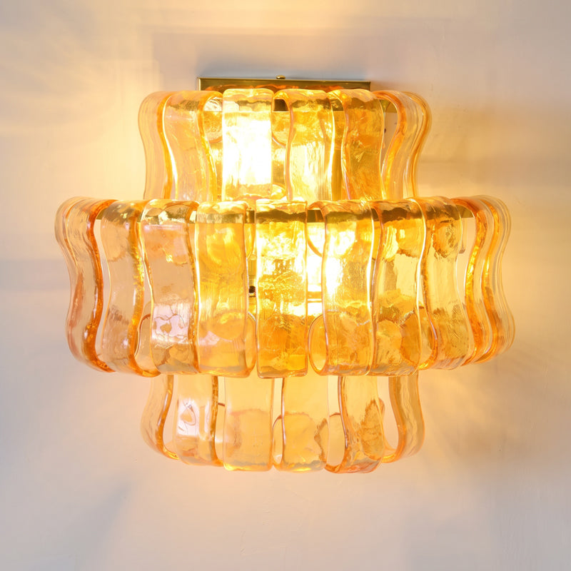 MUSCHIO Rippled Glass Wall Sconce