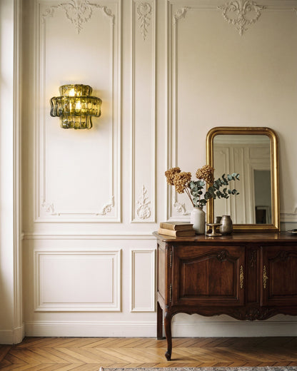 MUSCHIO Rippled Glass Wall Sconce