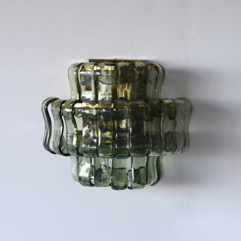 MUSCHIO Rippled Glass Wall Sconce