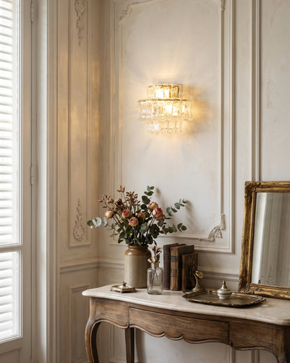 MUSCHIO Rippled Glass Wall Sconce