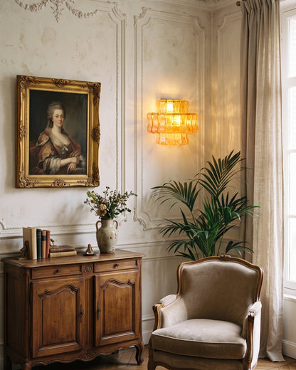MUSCHIO Rippled Glass Wall Sconce