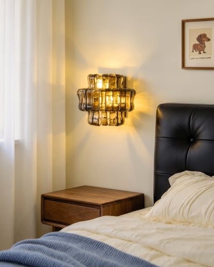 MUSCHIO Rippled Glass Wall Sconce