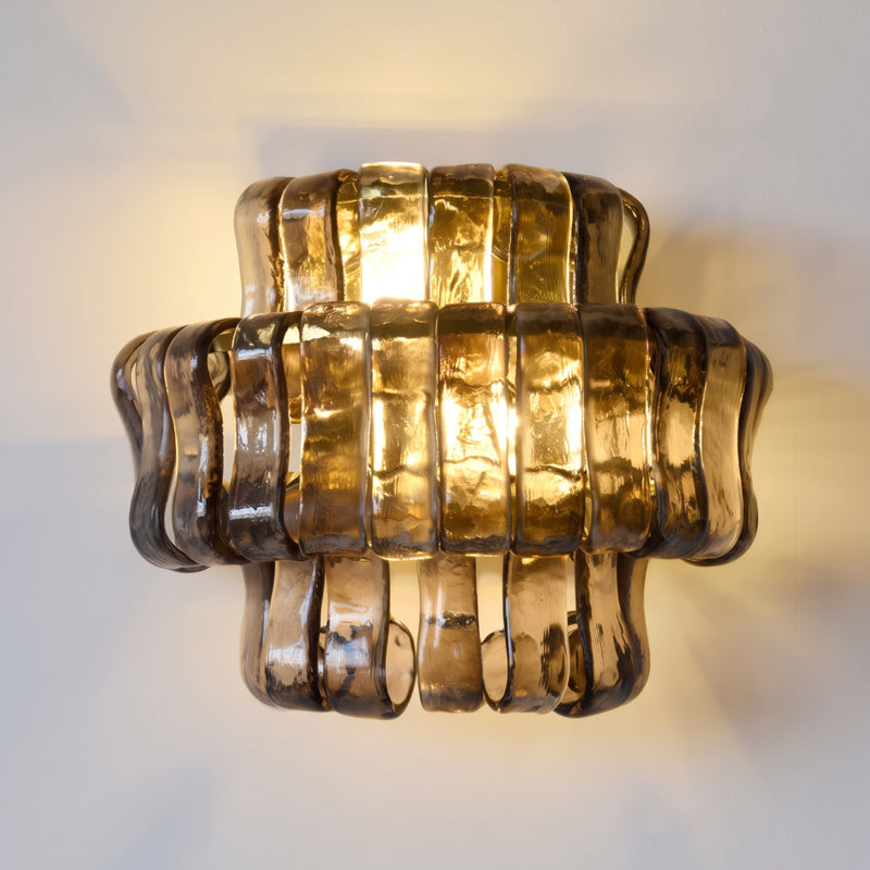 MUSCHIO Rippled Glass Wall Sconce