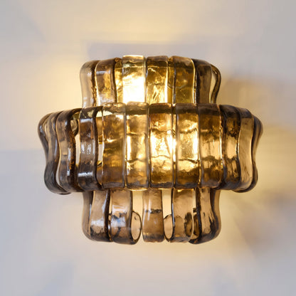 MUSCHIO Rippled Glass Wall Sconce