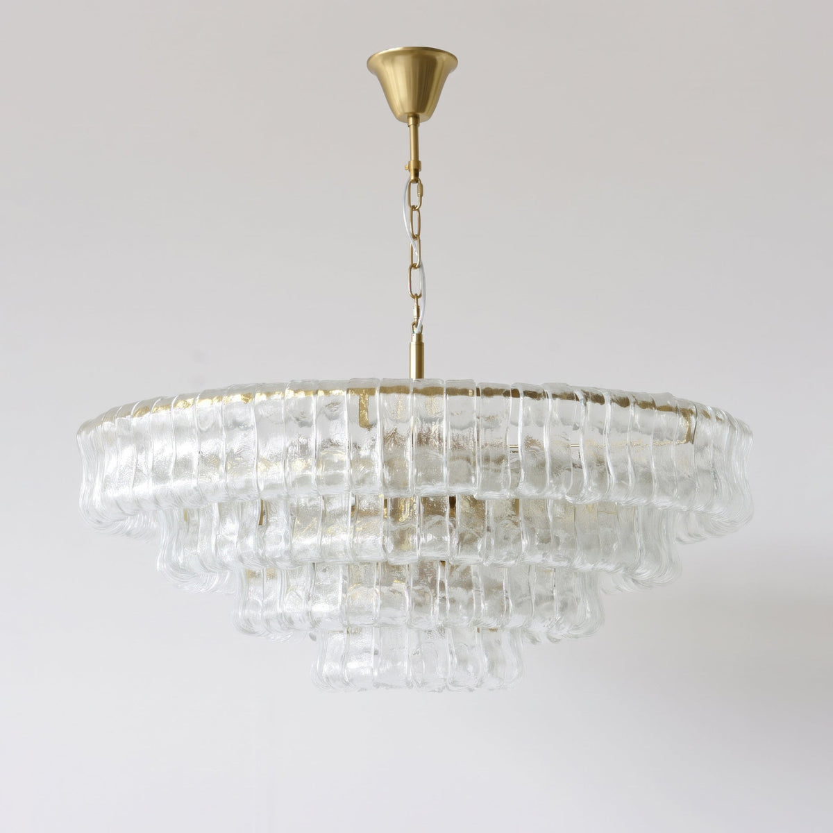 MUSCHIO Tiered Rippled Glass Chandelier
