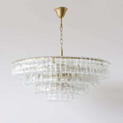 MUSCHIO Tiered Rippled Glass Chandelier