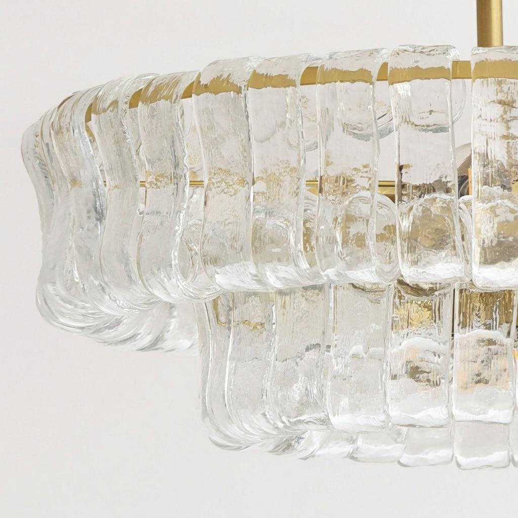 MUSCHIO Rippled Glass Semi-Flush Ceiling Light