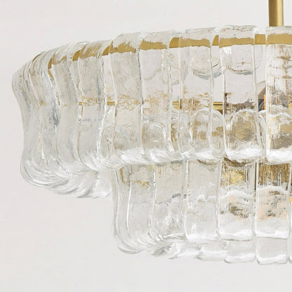 MUSCHIO Rippled Glass Semi-Flush Ceiling Light