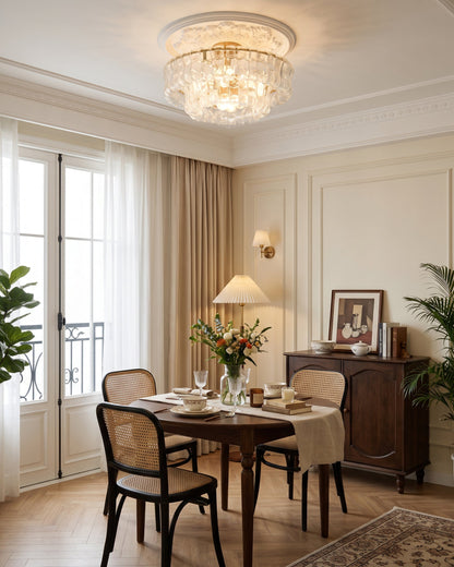 MUSCHIO Rippled Glass Semi-Flush Ceiling Light