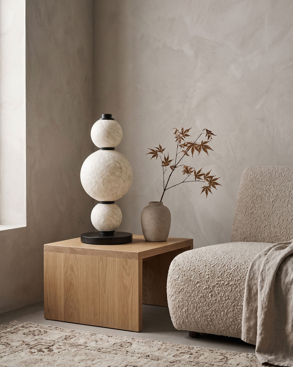 BOZZOLA Stacked Mulberry Silk Table Lamp